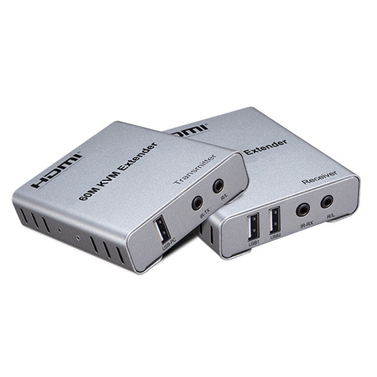 Cavo di estensione di rete HDMI KVM 60m con trasmettitore+ricevitore audio/video, spina USA, 60m Cavo di estensione di rete HDMI KVM 60m con trasmettitore+ricevitore audio/video, spina USA, 60m